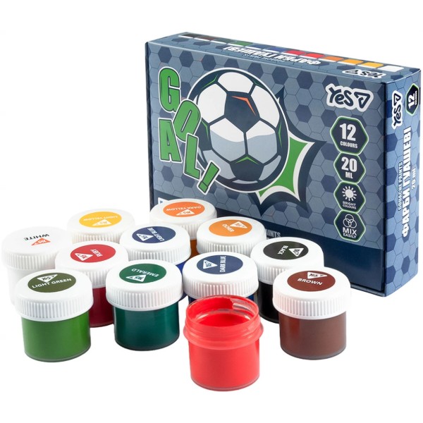 Фото - Краски YES Football 12 цв. 20 мл (230453)